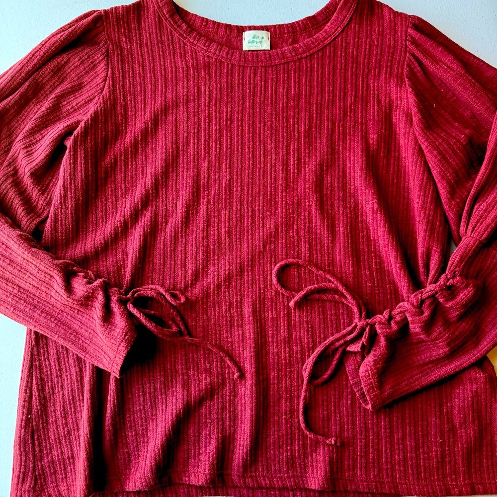 Blue Buttercup Tie Sleeves Blouse | Size L